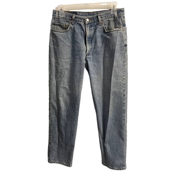 Vintage 90s Men's Light Blue Levi's 550 Straight Leg Denim Jeans 36x30 - Picture 1 of 6